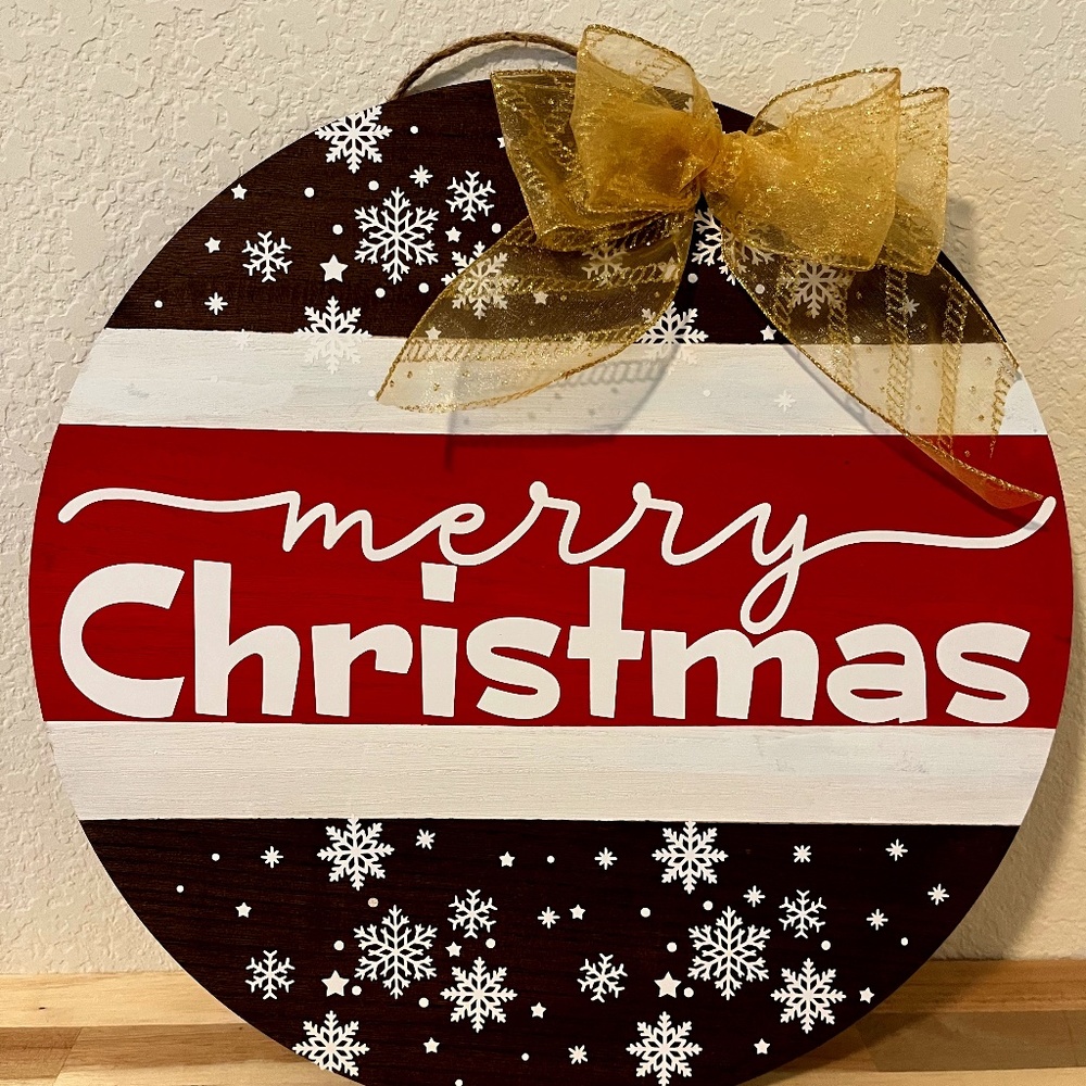 Merry Christmas Door Sign, Merry Christmas Wall Decor